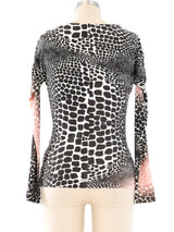 Roberto Cavalli Animal Printed Zip Lace Up Top Top arcadeshops.com