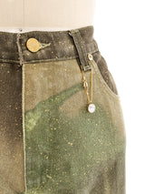 Roberto Cavalli Cannabis Printed Jeans Bottom arcadeshops.com