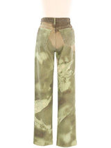 Roberto Cavalli Cannabis Printed Jeans Bottom arcadeshops.com