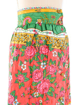 1960's Quilted Floral Maxi Skirt Bottom arcadeshops.com