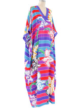 Oscar de la Renta Orchid Striped Caftan Dress arcadeshops.com