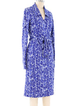 Diane Von Furstenberg Indigo Mosaic Printed Wrap Dress Dress arcadeshops.com