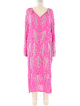 Fucshia Sequin Leaf Cocktail Dress Dress arcadeshops.com