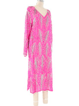 Fucshia Sequin Leaf Cocktail Dress Dress arcadeshops.com