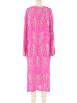 Fucshia Sequin Leaf Cocktail Dress Dress arcadeshops.com