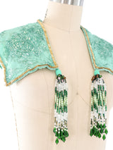 Voyage Bead Tasseled Metallic Shawl Accessory arcadeshops.com