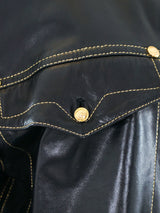 Gianni Versace Leather Western Shirt Jacket Top arcadeshops.com
