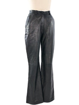 Prada Black Leather Trousers Bottom arcadeshops.com