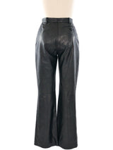 Prada Black Leather Trousers Bottom arcadeshops.com