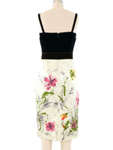 Dolce and Gabbana Velvet Trimmed Floral Tank Dress Dress arcadeshops.com