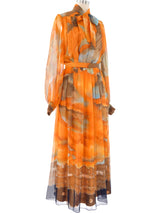 1970's Sunset Chiffon Maxi Skirt Ensemble Suit arcadeshops.com