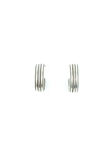 Ribbed Silver Hoop Earrings Jewelry arcadeshops.com