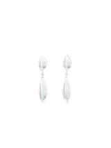 Fluted Sterling Silver Drop Earrings Jewelry arcadeshops.com