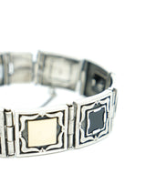 Gothic Sterling Silver Onyx Link Bracelet Jewelry arcadeshops.com