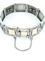 Gothic Sterling Silver Onyx Link Bracelet Jewelry arcadeshops.com