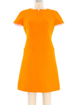 Courreges Orange Wool Shift Dress Dress arcadeshops.com