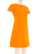 Courreges Orange Wool Shift Dress Dress arcadeshops.com