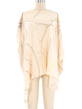 Floral Printed Silk Jacquard Blouse Top arcadeshops.com