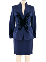 Thierry Mugler Velvet Applique Skirt Suit Suit arcadeshops.com