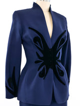 Thierry Mugler Velvet Applique Skirt Suit Suit arcadeshops.com