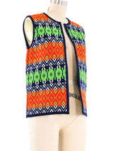 1960's Geometric Knit Vest Jacket arcadeshops.com