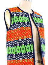 1960's Geometric Knit Vest Jacket arcadeshops.com
