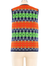 1960's Geometric Knit Vest Jacket arcadeshops.com