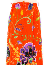 Quilted Floral Maxi Skirt Bottom arcadeshops.com