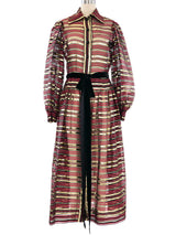 Rizkallah Metallic Striped Maxi Dress Dress arcadeshops.com