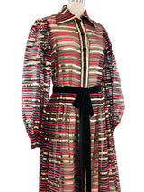 Rizkallah Metallic Striped Maxi Dress Dress arcadeshops.com