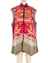 Chinese Dragon Embroidered Silk Vest Jacket arcadeshops.com