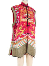Chinese Dragon Embroidered Silk Vest Jacket arcadeshops.com