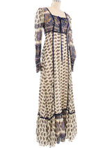 Gunne Sax Paisley Printed Peasant Dress Dress arcadeshops.com