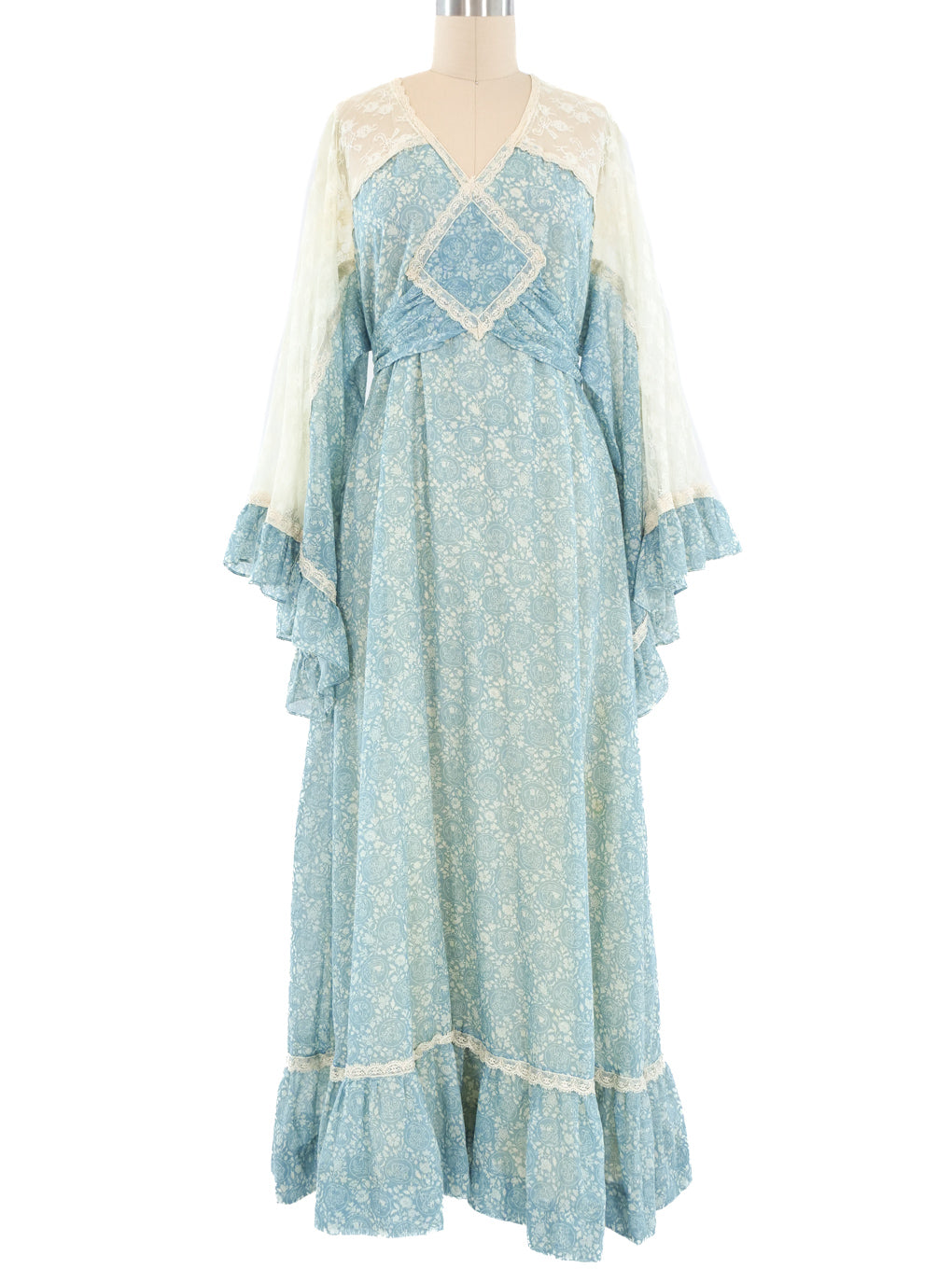 Gunne Sax Floral and Lace Dress