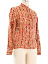 Jaeger Rose Printed Button Front Blouse Top arcadeshops.com