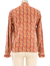 Jaeger Rose Printed Button Front Blouse Top arcadeshops.com