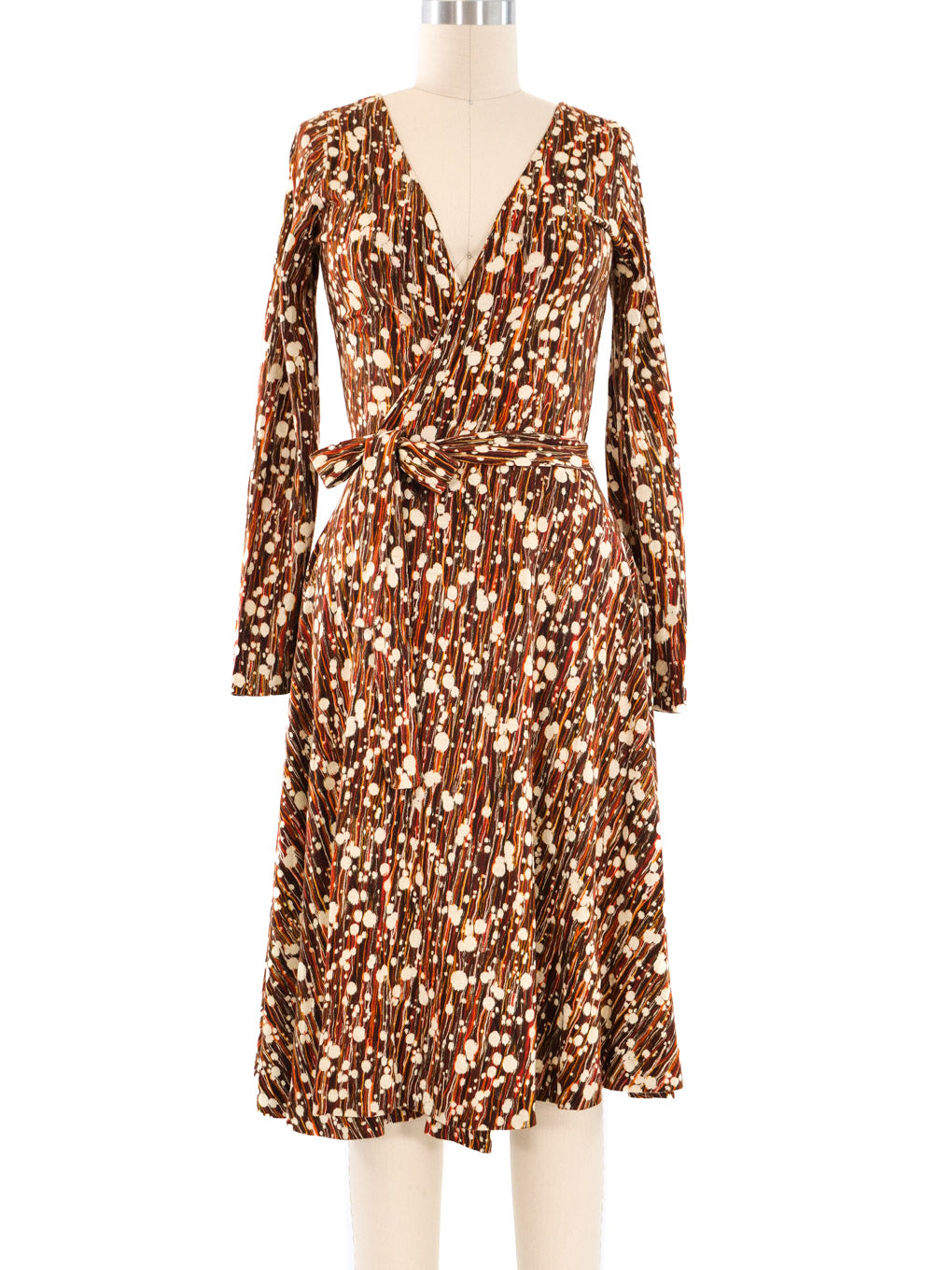 diane von furstenberg wrap dress brown Diane Von Furstenberg Size 2 Safari Wrap Dress Chocolate Brown Pocket Tab Sleeve