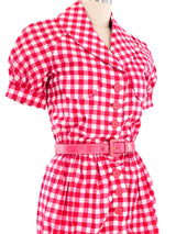 Geoffrey Beene Pink Gingham Playsuit Suit arcadeshops.com