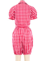 Geoffrey Beene Pink Gingham Playsuit Suit arcadeshops.com