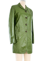 Jil Sander Moss Green Leather Jacket Jacket arcadeshops.com