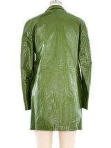 Jil Sander Moss Green Leather Jacket Jacket arcadeshops.com