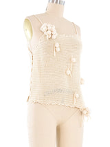 Dimensional Crochet Cream Top Top arcadeshops.com