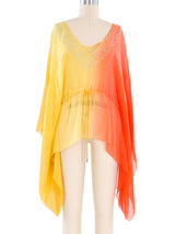 Escada Ombre Rhinestone Accented Blouse Top arcadeshops.com