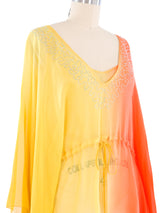 Escada Ombre Rhinestone Accented Blouse Top arcadeshops.com