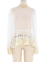 Dotted Net Top with Sequin Trim Top arcadeshops.com