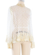 Dotted Net Top with Sequin Trim Top arcadeshops.com