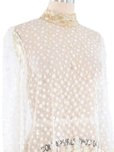 Dotted Net Top with Sequin Trim Top arcadeshops.com