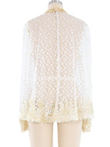 Dotted Net Top with Sequin Trim Top arcadeshops.com