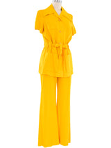 Sunflower Yellow Belted Pant Suit Suit arcadeshops.com
