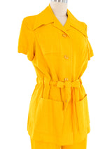 Sunflower Yellow Belted Pant Suit Suit arcadeshops.com